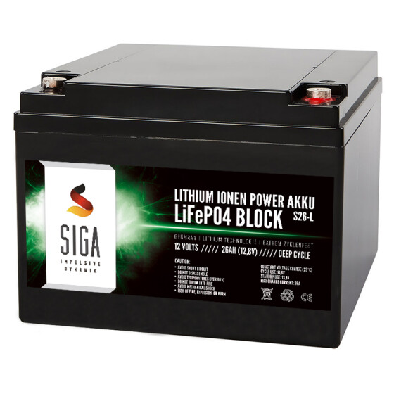SIGA Lithium Batterie LiFePO4 26Ah 12,8V