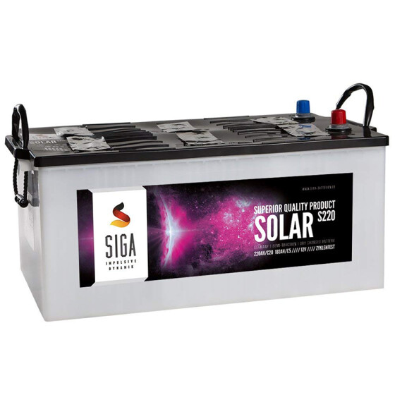 SIGA SOLAR Trocken Solarbatterie 220Ah 12V