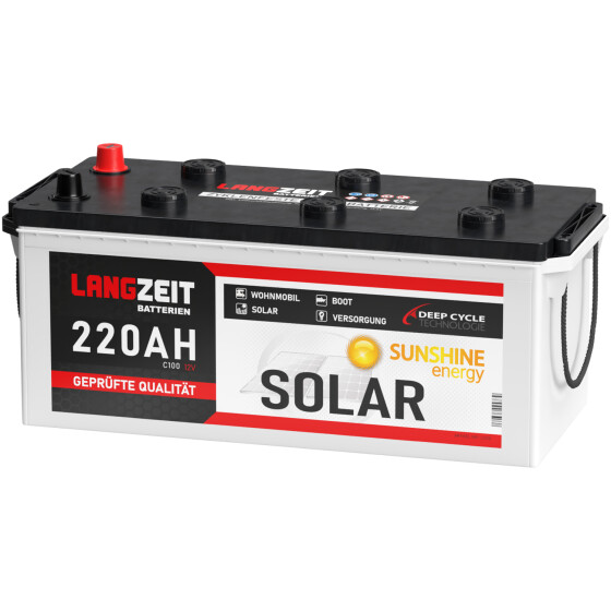 Langzeit Solarbatterie 220Ah 12V