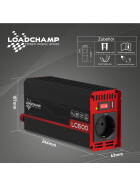Loadchamp Sinus Wechselrichter 600W 12V Inverter